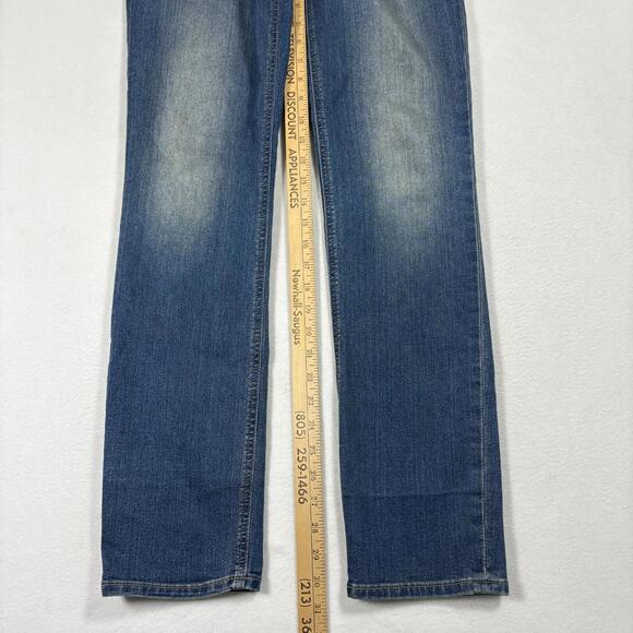 Express Womens Jeans Size 8R Low Rise Skinny Blue Stretch Denim Y2K 2000s - Picture 9 of 16